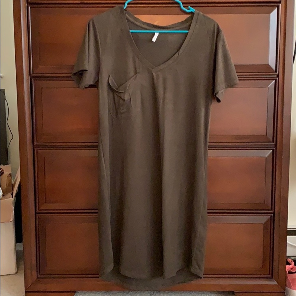 Z Supply Olive Green Suede Dress